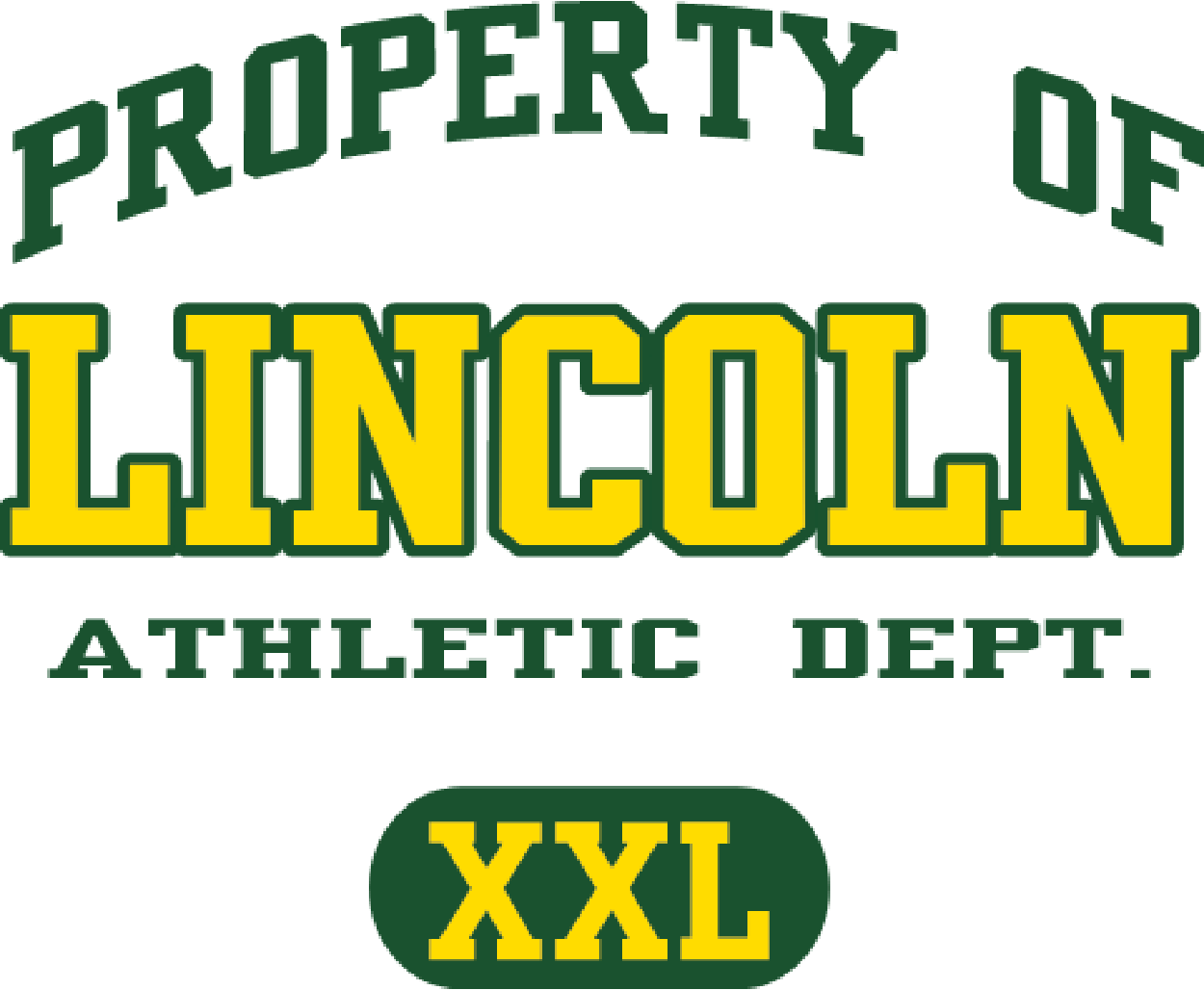 Property of Lincoln Athletic Dept. graphic design template.